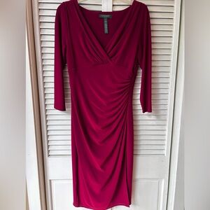 Ralph Lauren red dress, long sleeve, size 6.